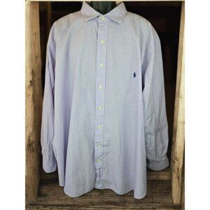 Polo Ralph Lauren Mens Classic Fit Long Sleeve Shirt 4XB Lavender Cotton